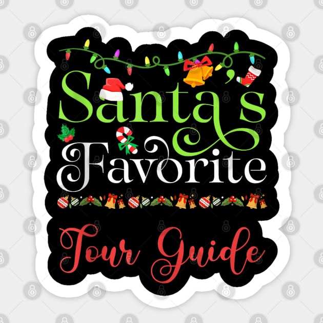 Santas Favorite - Tour Guide - Holiday Top Elf Profession Sticker by Origami Fashion